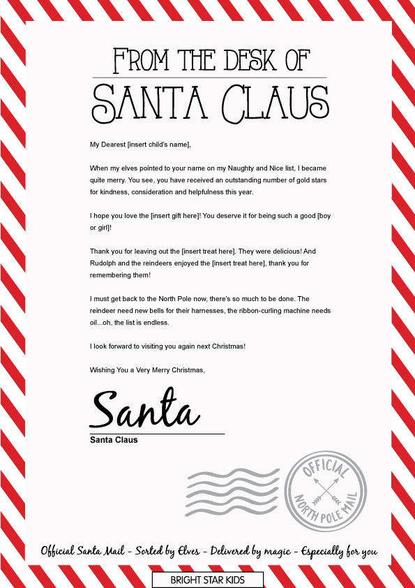 printable letter from santa
