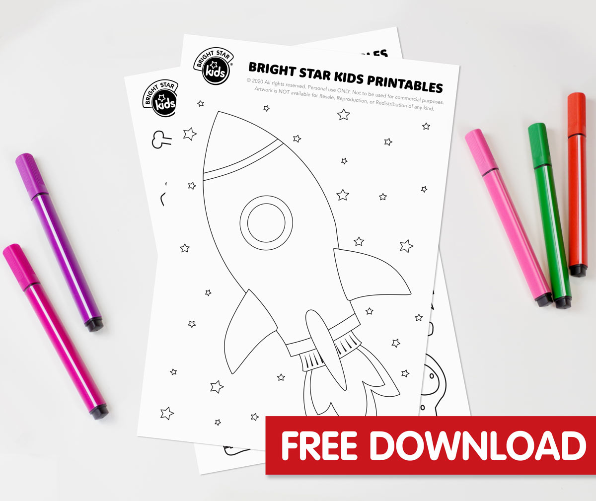 Rocket Ship Coloring Page Free Printable Bright Star Kids Usa