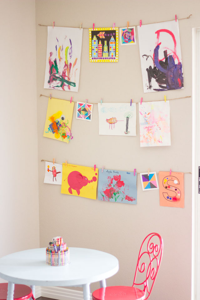 Kids Art Table and Wall Storage