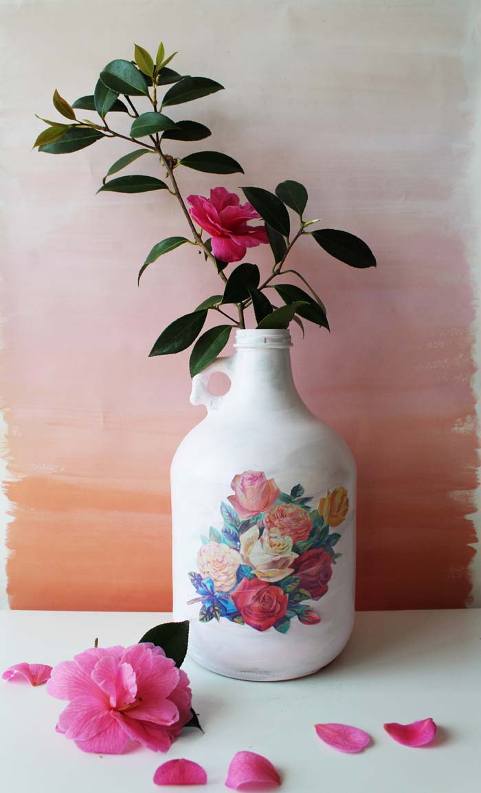 Decoupaged Flower Vase - Delicious And DIY